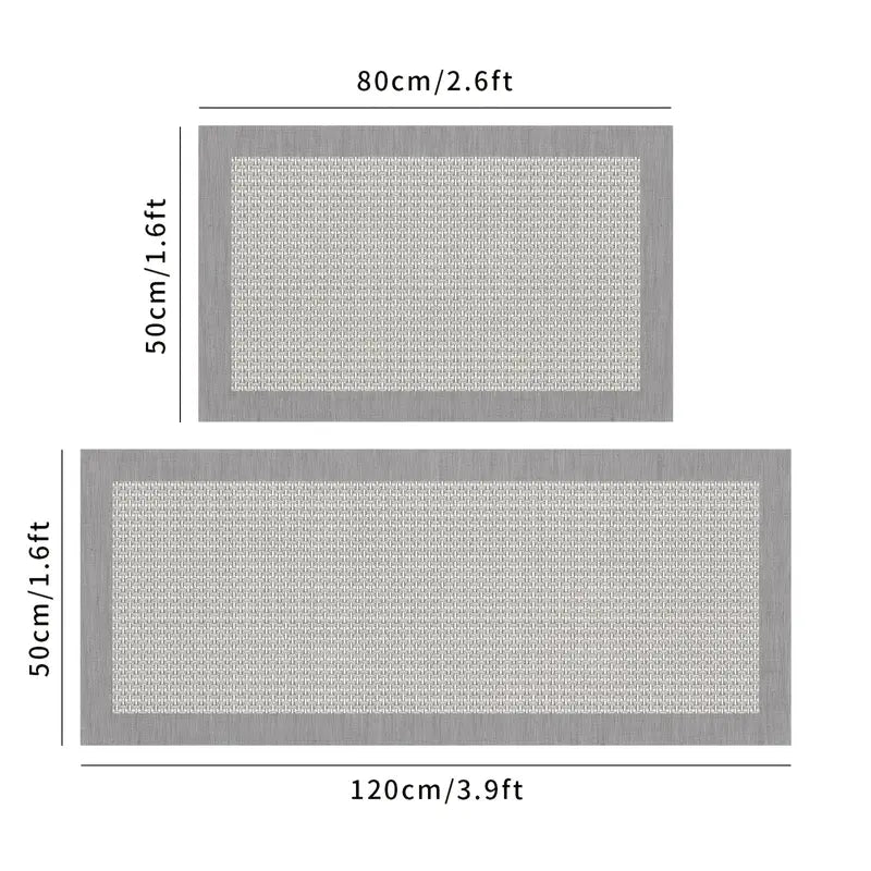 2-Pack Chic Non-Slip Kitchen Mats, Waterproof