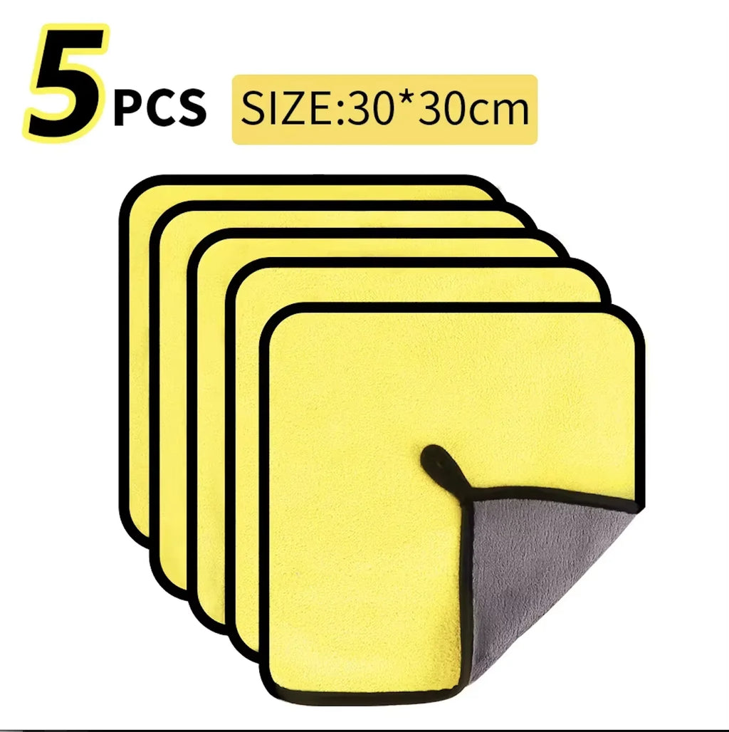 1/2/3/6/10pcs 30X60cm Microfiber Car Cleaning Towels Soft Quick Drying for Windows Mirrors Wiping Rags Double Layer Wash Cloth