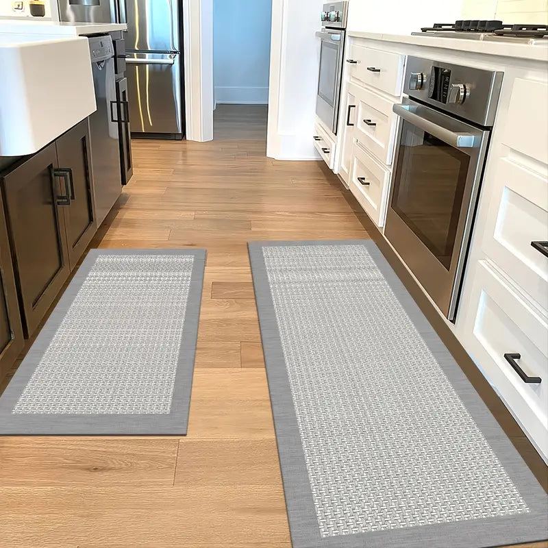 2-Pack Chic Non-Slip Kitchen Mats, Waterproof