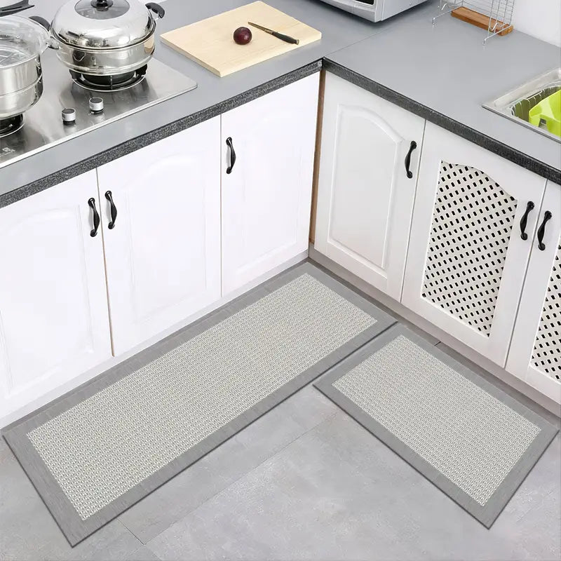 2-Pack Chic Non-Slip Kitchen Mats, Waterproof