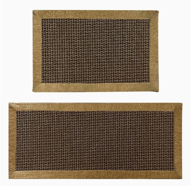2-Pack Chic Non-Slip Kitchen Mats, Waterproof