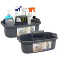 Goderewild 2-Pack Multi-Purpose Plastic Cleaning Caddy with Handle Shower Caddy Organizer - Storage Basket/Totes Portable for Bathroom Supplies Cleaning Products Under Sink Tool. (Gray)